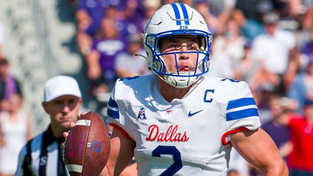 SMU quarterback Preston Stone against TCU